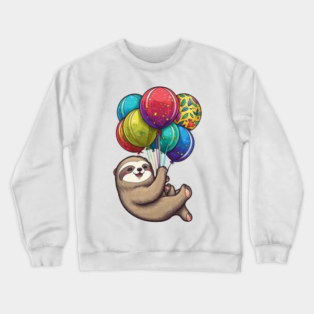 Party Sloth Crewneck Sweatshirt by PukingRainbow